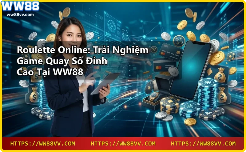 Bàn roulette tại WW88 - tay người chơi đặt cược chip lên bàn quay