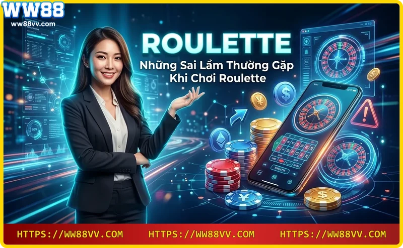 Sai lầm khi chơi Roulette - chip rải rác và dấu X đỏ trên bàn