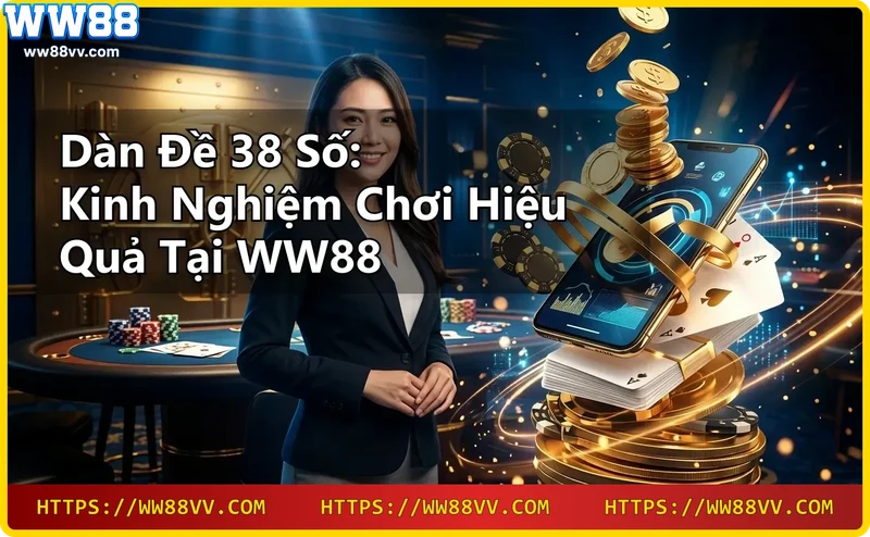 Điện thoại hiển thị dàn đề 38 số với giao diện xổ số