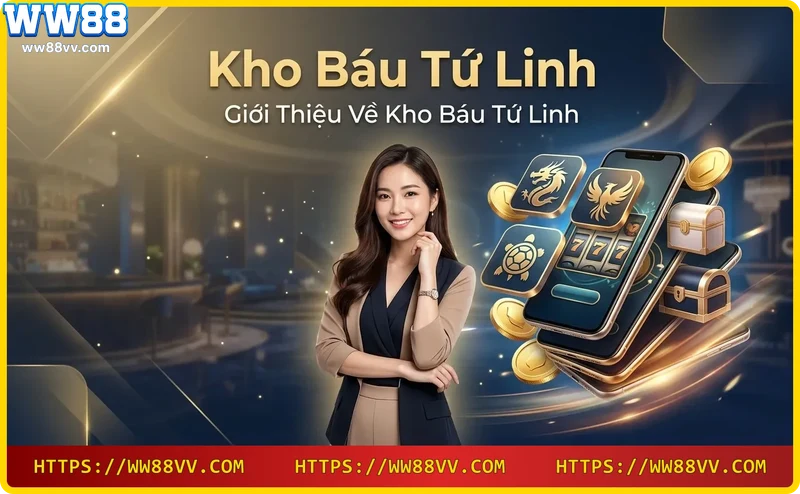 Giao diện của Kho Báu Tứ Linh với các biểu tượng linh vật